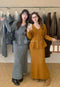 Women Winter Warm Knitted Cardigan With Skirts Sets
